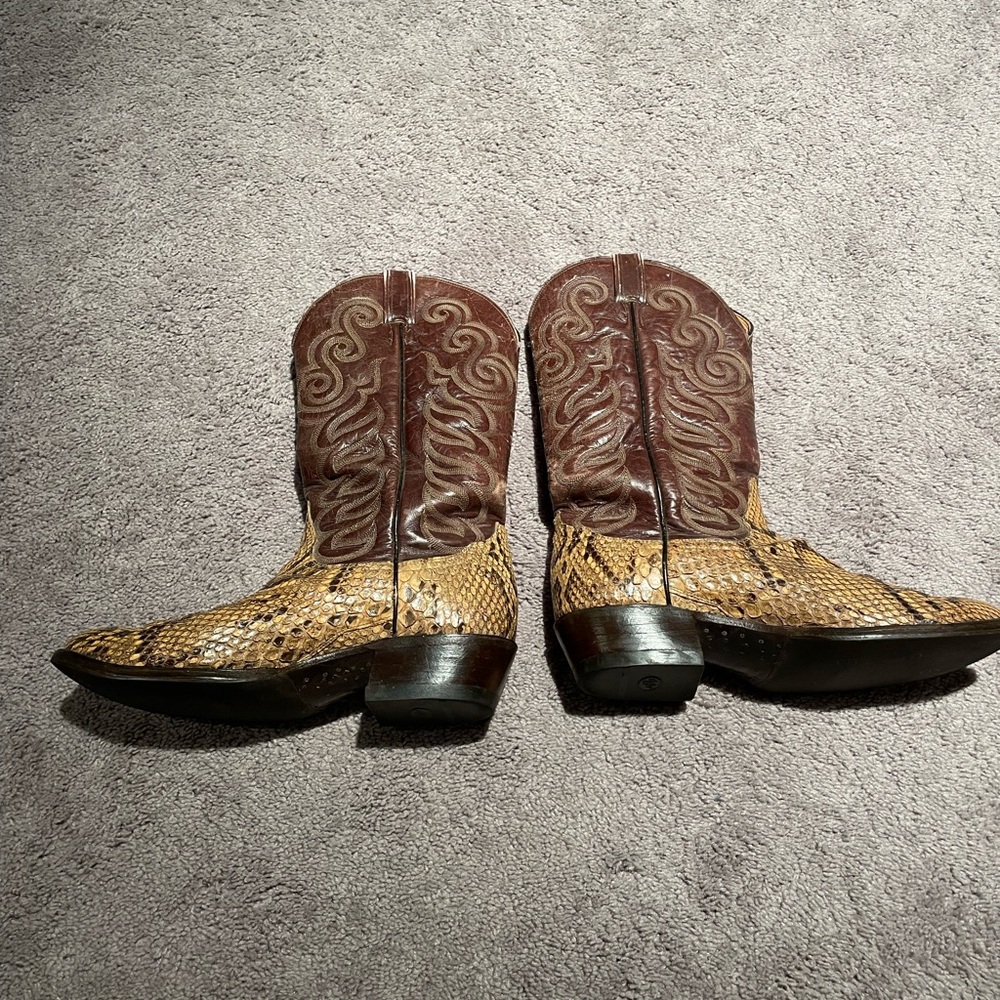Tony Lama Python Cowboy Boots - Picture 3 of 5